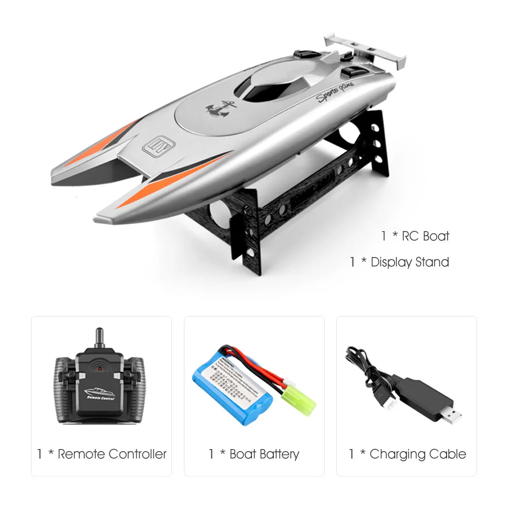 30Km/h Racing Boat 2.4G Radio controlled Rc Boat High Speed Speedboat 20Mins 2Ch Dual Motor Waterproof  Ship Boys Christmas gift