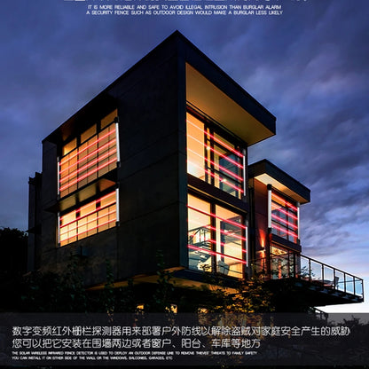 Home Smart Wireless Home Security 4 Beams Alert Infrared Sensor Alarm system Anti-theft Motion for Wall Window Detector Alarm