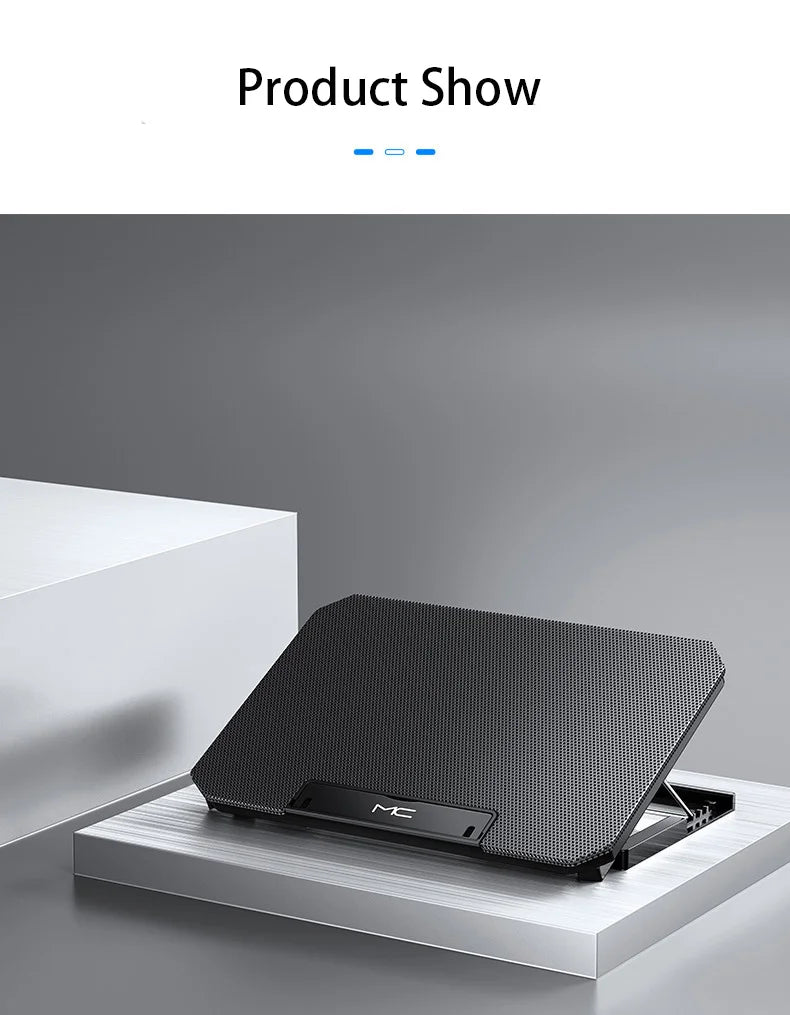 Gaming Laptop Cooler Large Size For 12-16 Inch Notebook Two USB Laptop Cooling Pads Wind Speed Adjustable Silent Laptop Stand