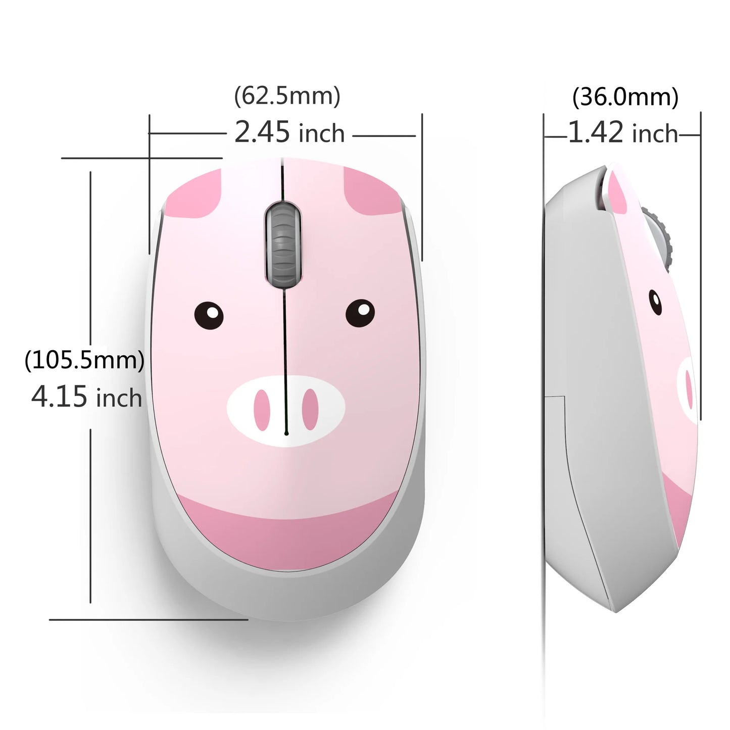 Cute Pink Mouse 2.4G Wireless USB Mini Rechargeable Ergonomic Gift Mause Cartoon Computer Silent Click Optical Mice for Kids