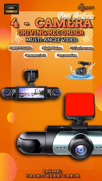 Dash Cam for Car 3/4 Channels Video Recorder 1080P Car DVR  Front inside Rotatable and Rear View Night Vision Car accessory