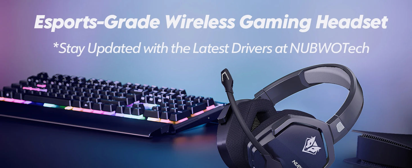 NUBWO G06 Wireless Headsets Gamer 2.4GHz Bluetooth 5.3 Gaming Headphones with Dual Microphone for PS5, PS4, PC, Mobile, Switch