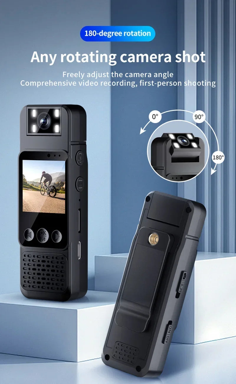 New 1080P HD Body Sports Camera WiFi Back Clip Police Camera for Law Enforcement Outdoor Sports Vlog Recorder with Fill Light