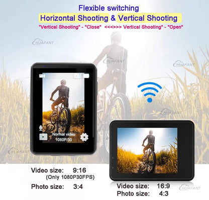 Action Camera 5K 4K60FPS 50MP 2.0 Touch EIS Pre-Record Wireless Mic Wi-Fi 170D DVR Webcam Waterproof 30M 5X Zoom Sports Camera