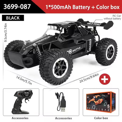 RC Cars Off-Road 2WD 1:16 Scale All Terrain Fast 20KM/H High Speed Electric Vehicle with 2.4GHz Metal Shell Remote Control Truck