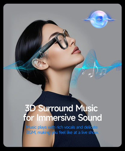 Smart Glasses 8 Million Pixels Recording Videos AI Photo Recognition Answer Translation 270mAh IP65 Waterproof Bluetooth Glasses