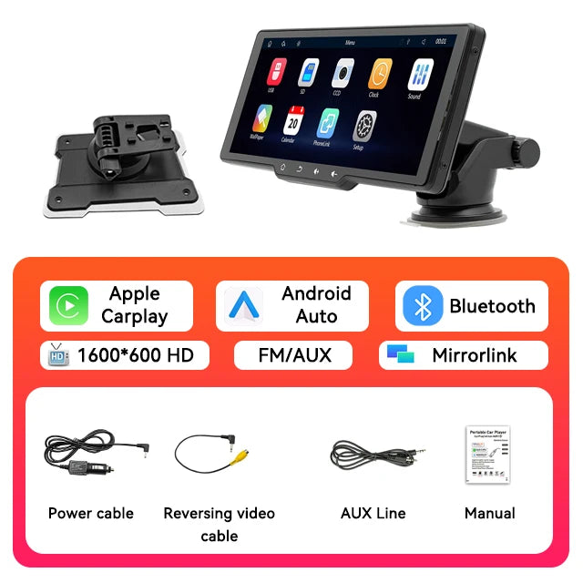 Portable Car MP5 Player Smart Stereo Radio Carplay Android Auto 10.26Inch Touch Screen Bluetooth FM Universal Multimedia Monitor