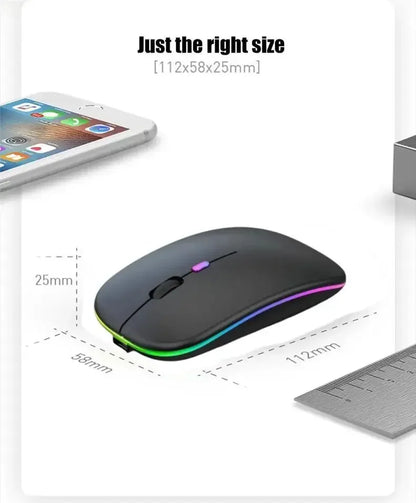 New Gaming Mouse Wireless Bluetooth Dual Mode Silent Rechargeable USB 2.4G DPI 1600 Optical Ergonomics Suitable for Laptops