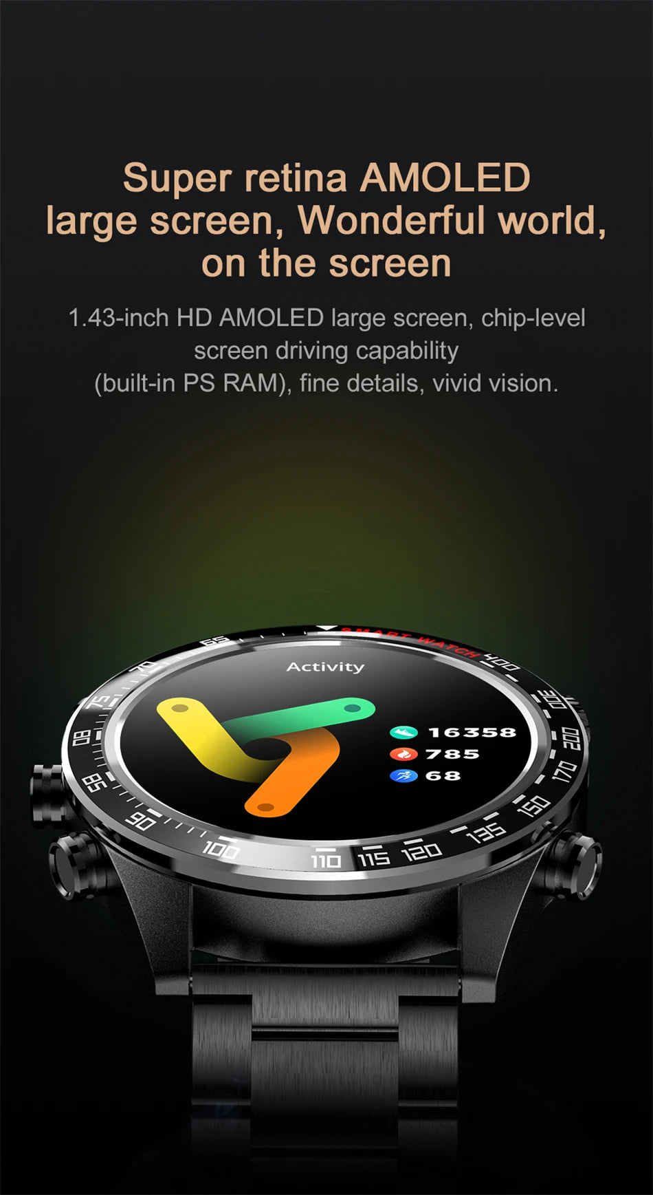 Men's Business Smart Watch AMOELD HD Screen Bluetooth Call Smartwatch NFC GPS Sports Smartwatch 2025 New
