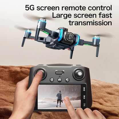 NEW XT808 4.5-Inch Larges Screen Control Drones 8K Professional HD Dual Cameras Brushless Obstacle Avoidances Foldable Quadcopte