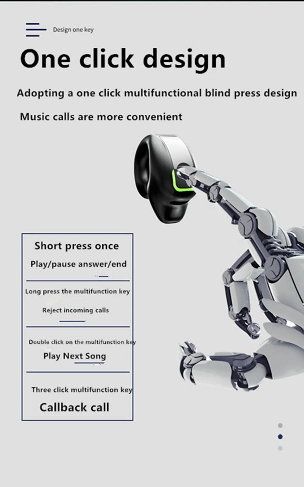 Ear-Clip Wireless Headsets TWS Bass Music Earring Bluetooth 5.3 Earphones Single Sport Headphone With Mic Touch Business Earbud