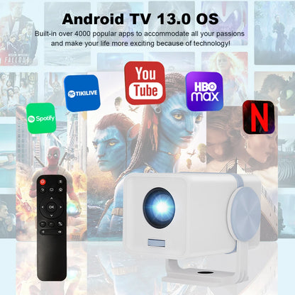 DESS Mini Projector Outdoor Portable Powered By Power Bank 4K Decoding Native 720P WiFi 6 BT 5.0 180°Rotatable Movie Projector