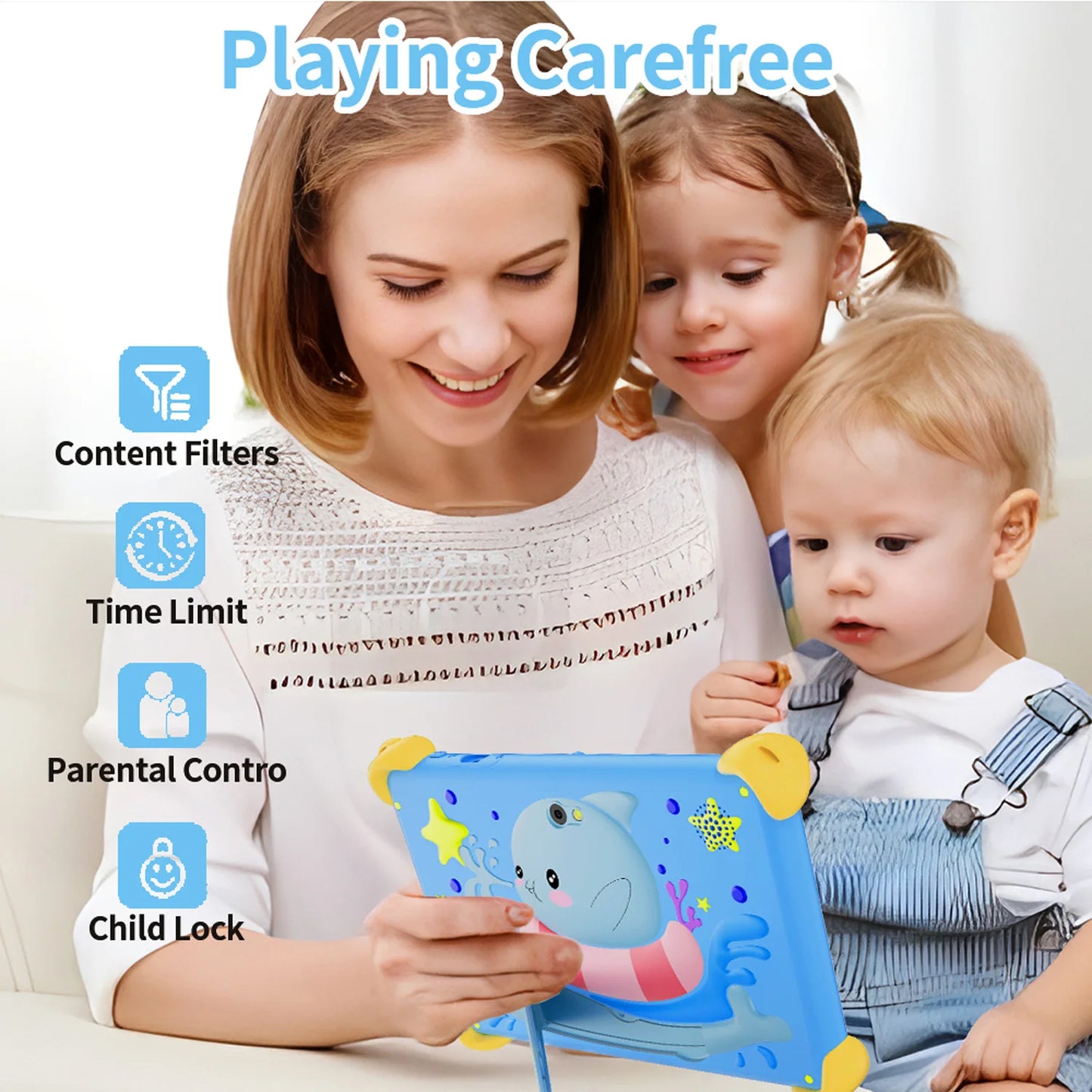 2025 New 7 Inch Cartoon Pattern Kids' tablets Quad Core 4GB RAM 64GB ROM 5G WiFi Learning Education Games Tablet Children's Gift