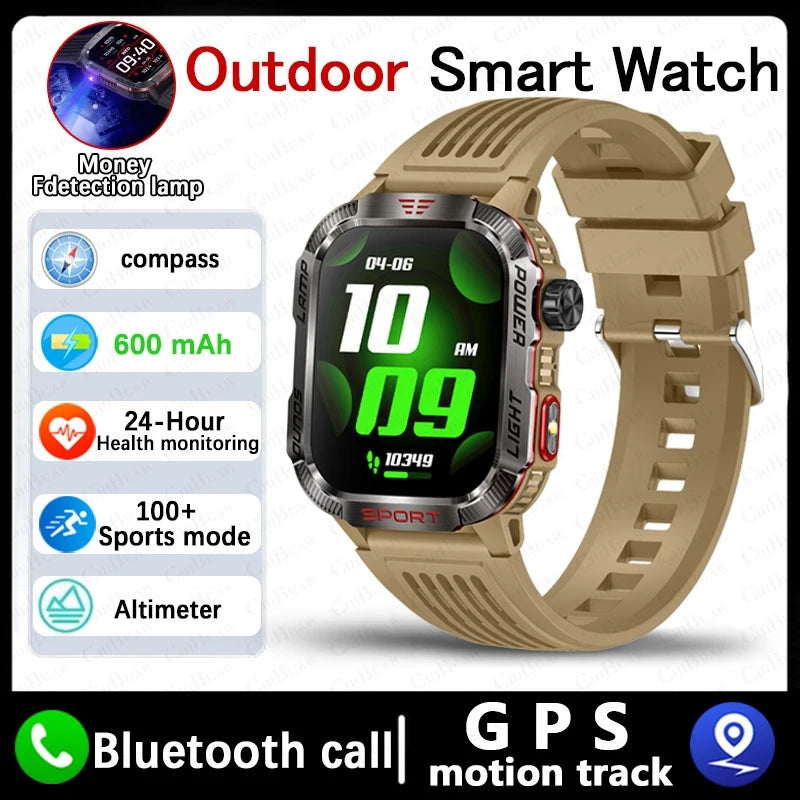 For Huawei GPS Outdoor Sport LED Light Smartwatch Men 600mAh Large Battery Cash Verification Function Bluetooth Call Smart Watch