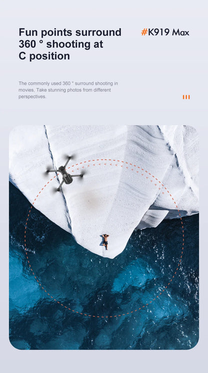 New K918 Drone GPS 8K Professional HD 360° Dual Cameras 5G WIFI Brushless Motors Obstacle Avoidance Foldable Quadcopter