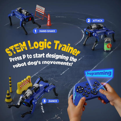 RC Mechanical Dog Multifunction Electric Intelligent Robot Dog with Turret Educational Toy Bionic Smart Robot Toy Gift ﻿