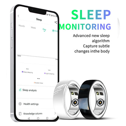 R08M Smart Ring Sport Waterproof Nano Ceramic Stainless Steel Rings For Heart Rate Blood Oxygen Sleep Health Fitness Monitoring