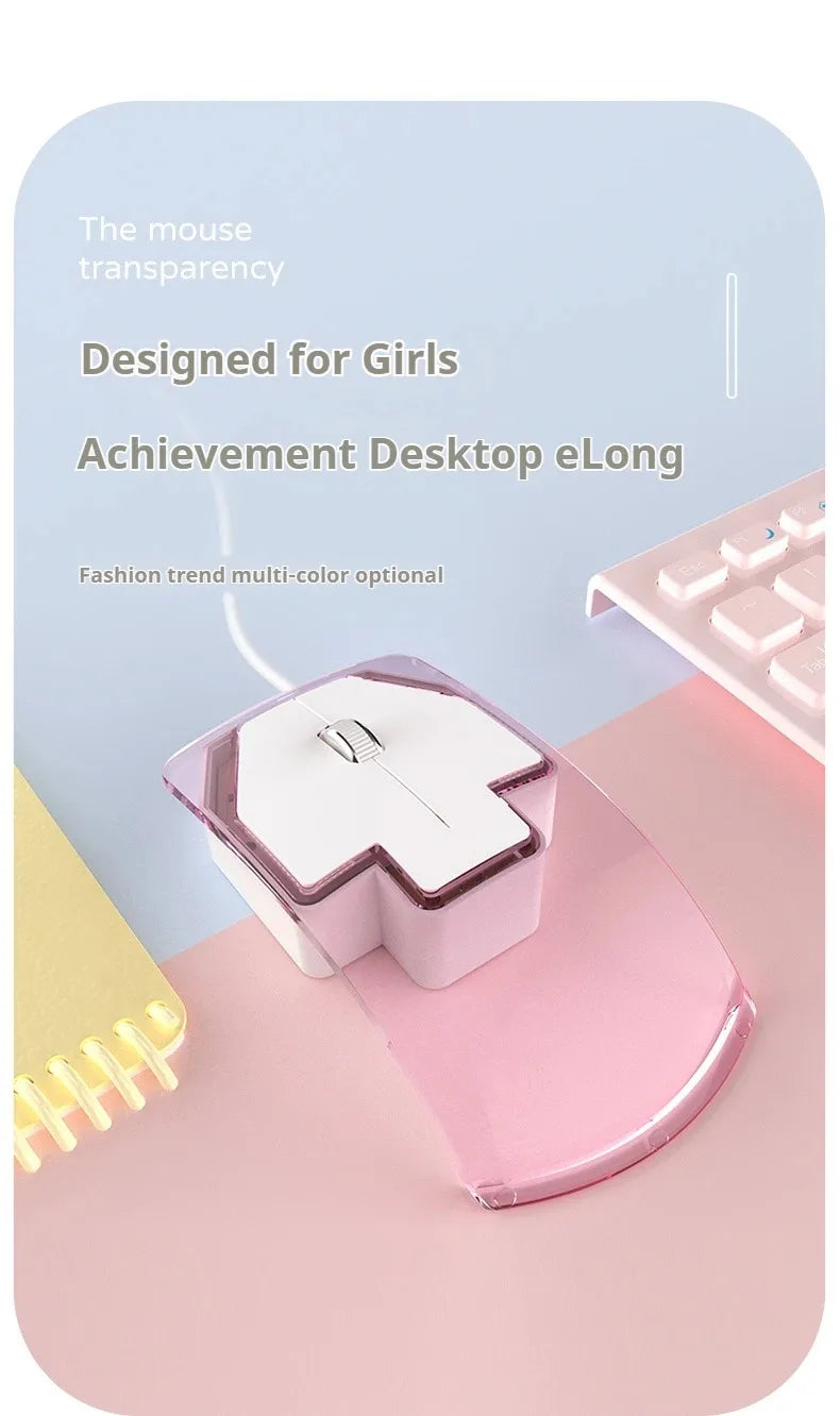 fashionable Wired Transparent Colorful Light-emitting Mouse Ergonomics mute ultra-thin Game Mice For PC Laptop Computer Gifts