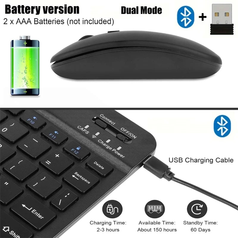 Xiaomi Wireless Bluetooth Keyboard And Mouse Ultra-Slim 10 Inch Magnetic Tablet For IPad Huawei Tablets Phones Rechargeable