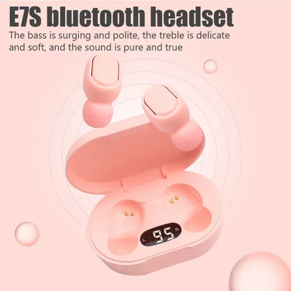 TWS E7S Bluetooth Earphones Wireless Headphones Headset with Mic HiFi Stereo Sport Noise Cancelling Mini Earbuds For Smartphones
