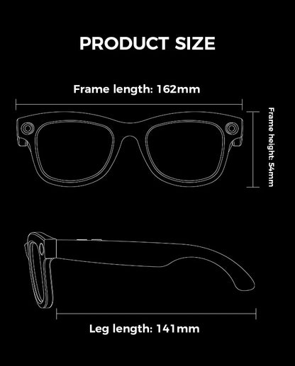 2025 New 800w HD Smart Glasses UV Protective Voice Assistant Touch Control Hands-Free Sound Surround Local Music Smart Glasses