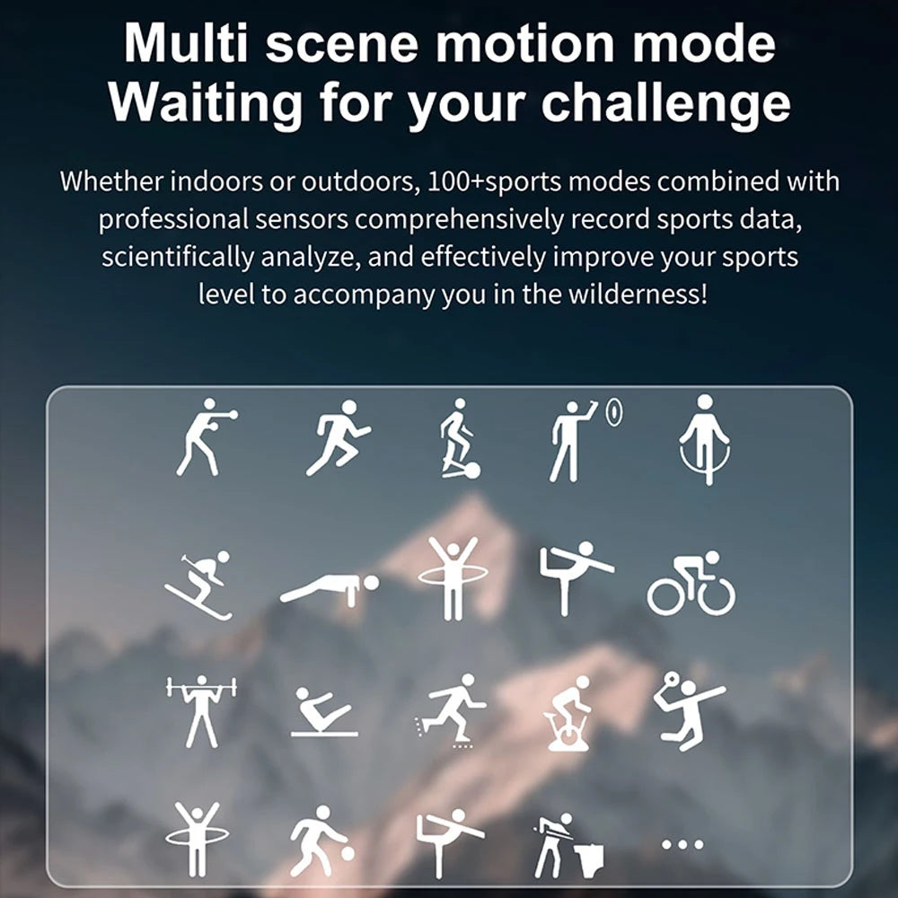 Outdoor Smart Watch with Flashlight Male Sports Fitness Waterproof Watch 24 Hours Heart Rate Monitor Bluetooth Call Smartwatch