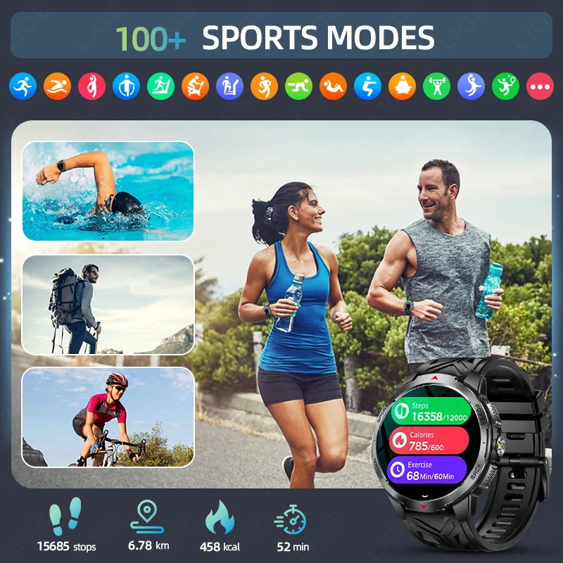 LIGE New 1100mAh Large Battery Sports Smart Watch Men Waterproof BT Call Smartwatch Men Sleep Heart Rate Monitor Compass Watches