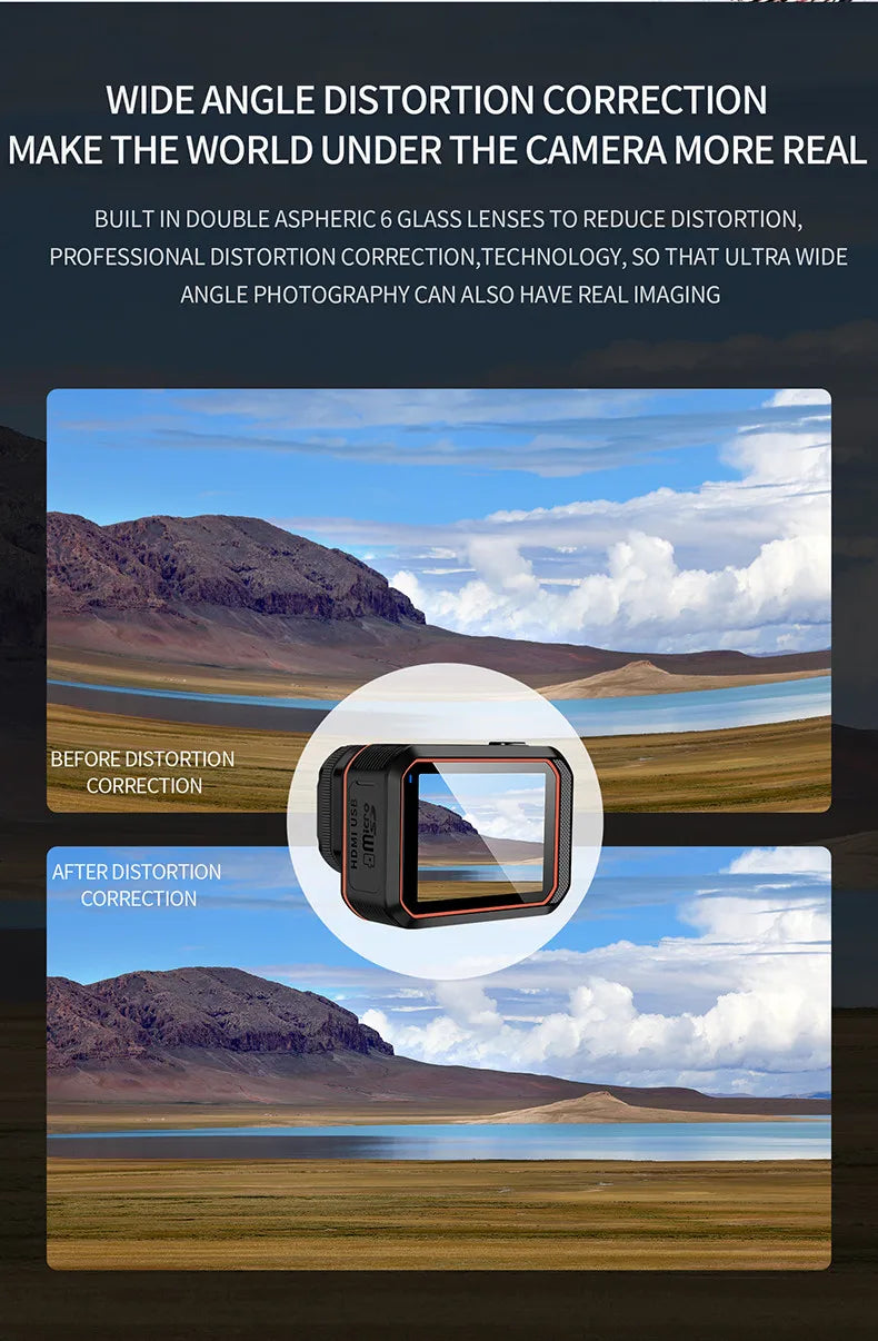 Action Camera 4K60FPS With Remote Control Screen Waterproof Sport Camera drive recorder Sports Camera Helmet Action Camera