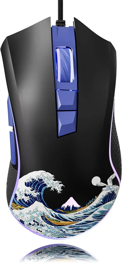 XVX Wired Gaming Mouse 12000 DPI RGB Gaming Mouse with 12 Backlit Modes &7 Macro Buttons PC Gaming Mouse