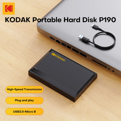 KODAK Portable External Hard Drive PHDD 500G/1TB High-Speed Storage for PC, Laptop, PS5, PS4 Lag-Free Gaming & Large File Transf