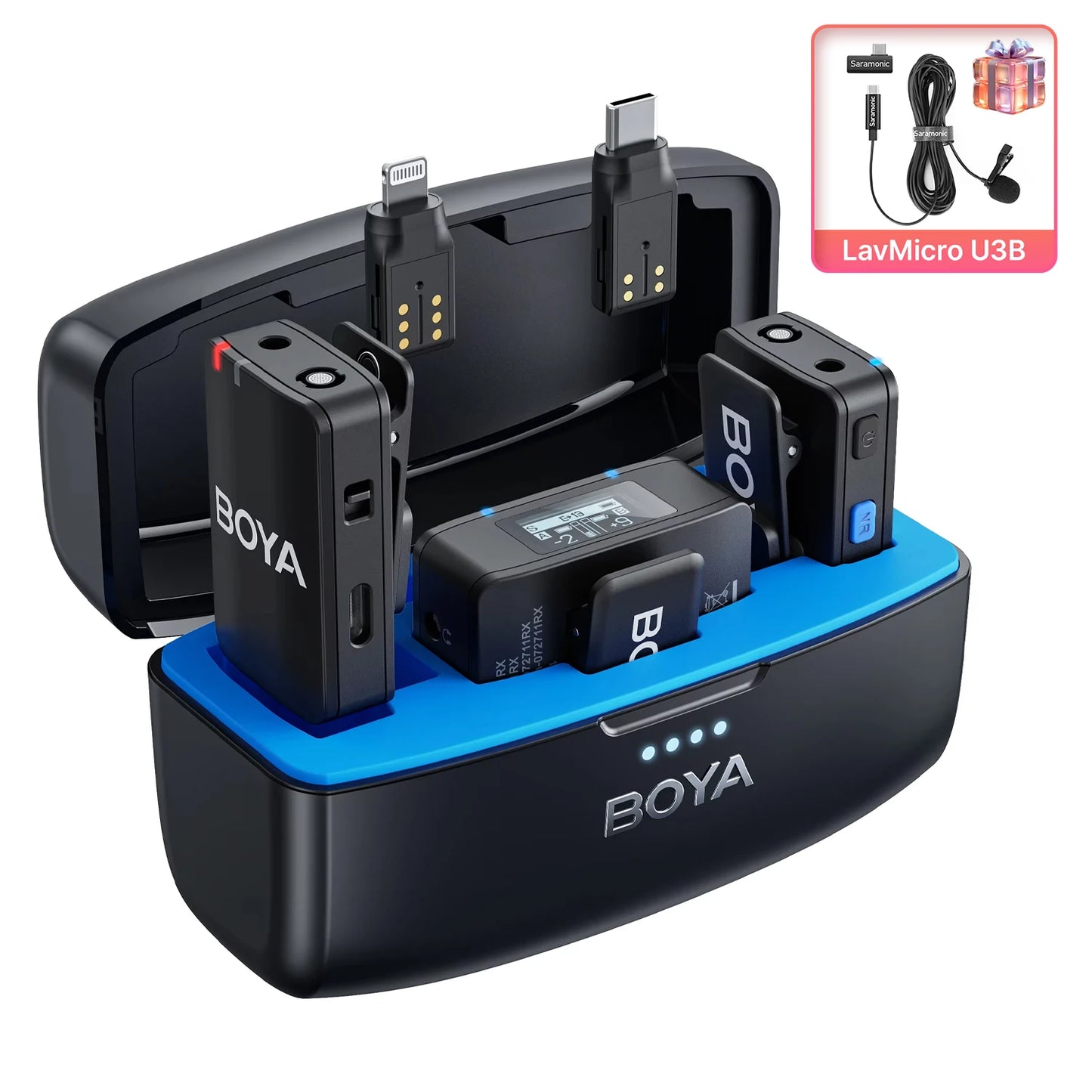 BOYA BOYAMIC Professional Wireless Lavalier Lapel Microphone for iPhone Android Camera Youtube Streaming Record Interview Vlogs
