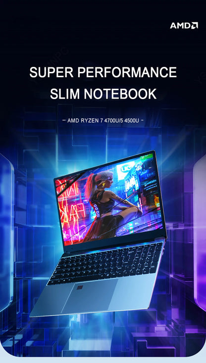 CARBAYTA Max Ram 32GB Rom 2TB SSD Metal Computer 5G Wifi Bluetooth AMD Ryzen 7 4800U Windows 10 11 Pro Gaming IPS Laptop