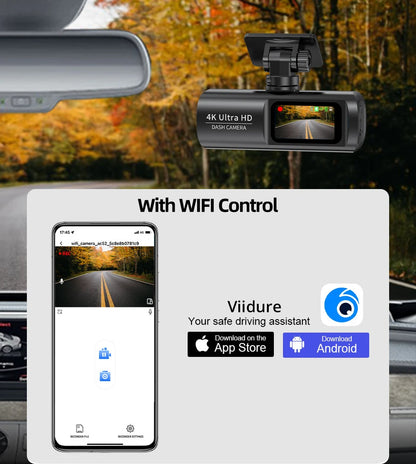 Dash Cam 4K WIFi GPS Front and Rear Night Vision Video Recorder HD 1080P Camera Auto System for car  Bicycles motorcycl summer