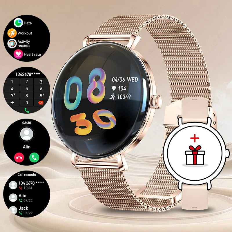 LIGE 2025 New Smart Watch Women 1.43" AMOLED HD Screen Heart Rate Sport Fitness Bluetooth Call Ladies Smartwatch For Android IOS