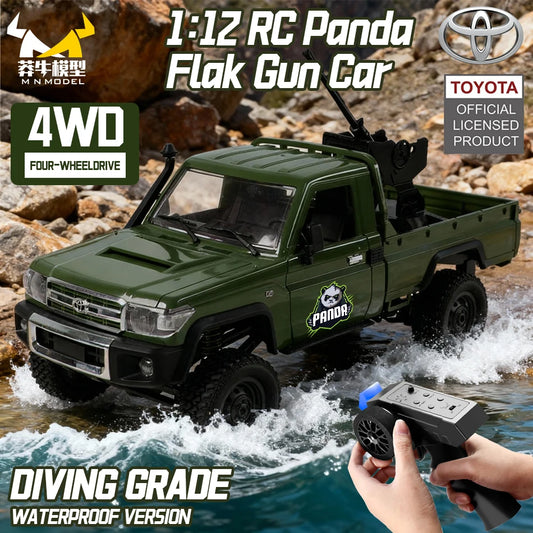MN MODEL 1:12 4WD RC Panda Off-road Diving Car Adventure Terrain Vehicle Wading Rock Crawler Climbing Gun Truck Toy for Adult