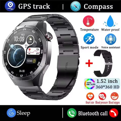 2025 New Smart Watch Men AMOLED Screen GPS Motion trajectory Heart Rate Bluetooth Calls SmartWatch Waterproof
