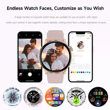 Fashion Women Bluetooth Call Smart Watch DIY Dial Health Monitoring Full Screen Touch Smartwatches 2025 New Android IOS