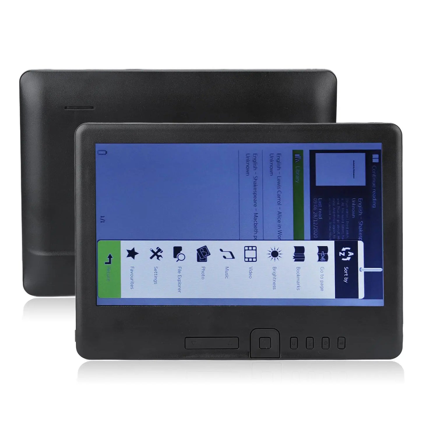 E Reader 7in Color  LCD 16:9 Screen HD 800x480 380MHz Black Protective Case Portable E Reader for EPUB PDF TXT E Reader