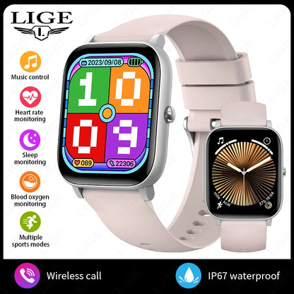 LIGE 2025 Smart Watch Men 1.85'' Screen Lady Gift Sports Fitness Watches Bluetooth Calling Digital Wristwatch For Android Phone