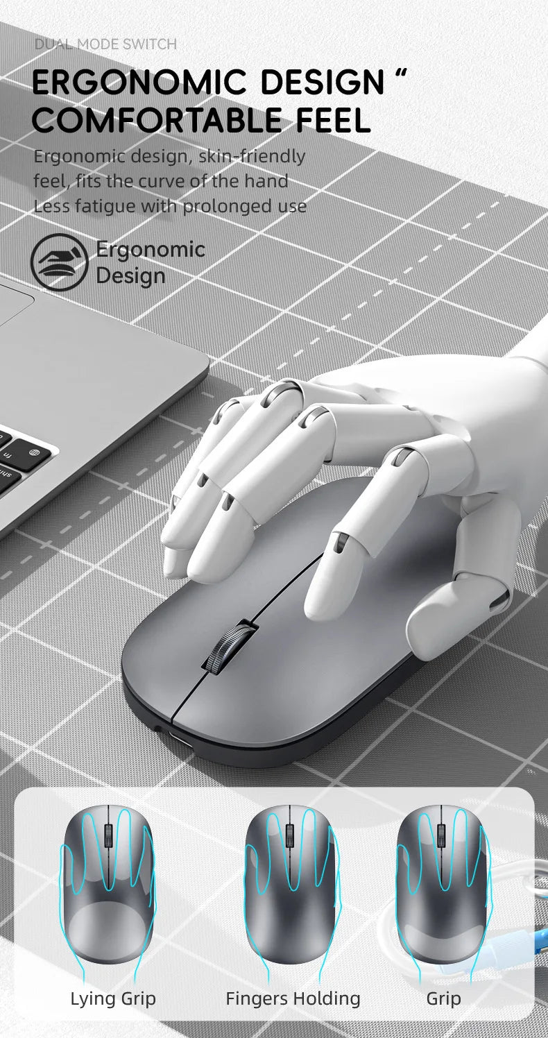 Xiaomi Bluetooth Wireless Mouse Dual Mode DPI Adjustable 2.4G Type-C Rechargeable Silent Ergonomic Morandi Portable Office Mouse