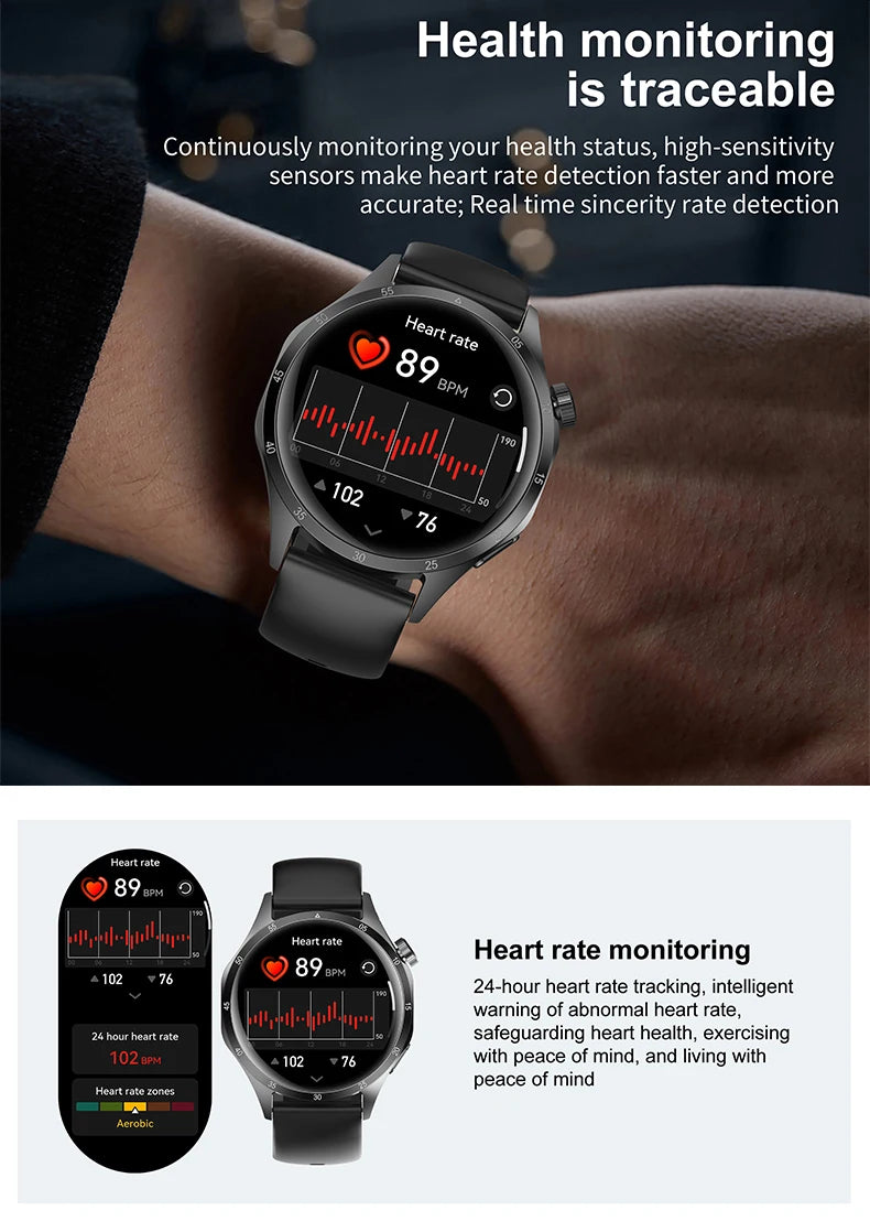 2025 New Mens Smart Watch 360 * 360 Bluetooth Call Smartwatch AMOLED Screen GPS Smart Watches NFC Waterproof Smart Watch for Men