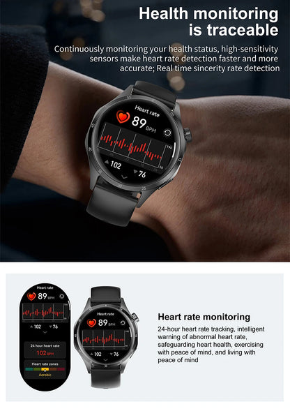 2025 New Mens Smart Watch 360 * 360 Bluetooth Call Smartwatch AMOLED Screen GPS Smart Watches NFC Waterproof Smart Watch for Men