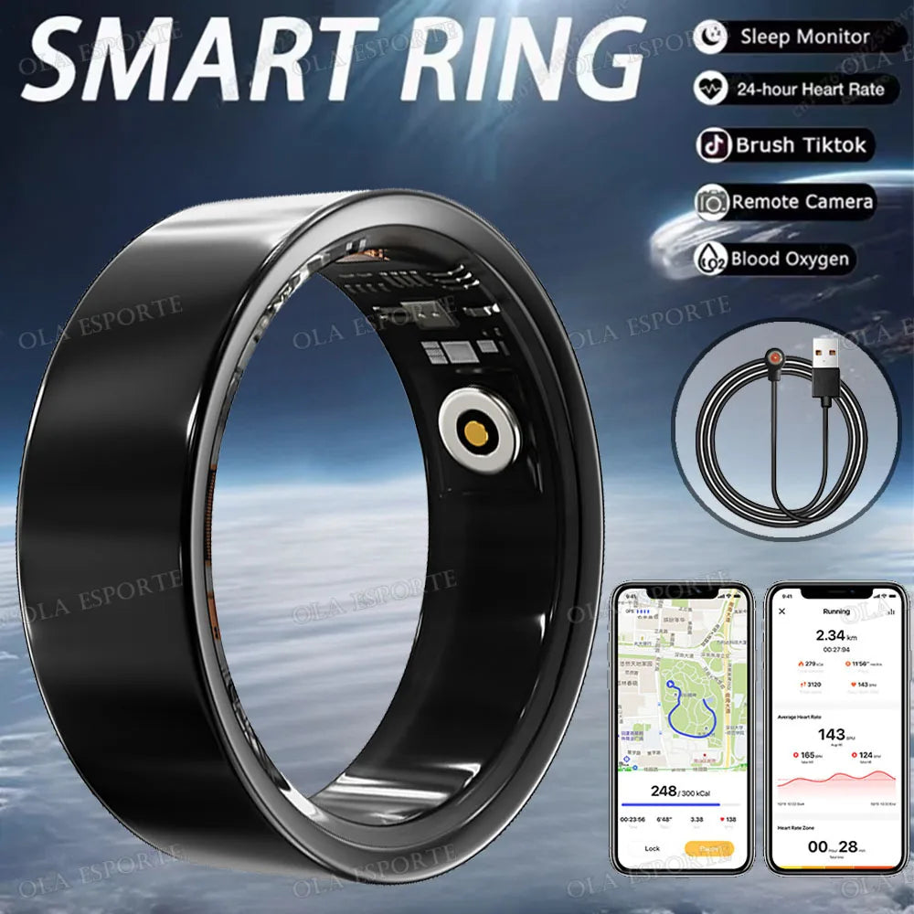 Smart Ring Men Women Health Monitor Heart Rate Blood Oxygen Sleep Ring 5ATM Waterproof Ring Multi Sports Fitness Tracker Rings