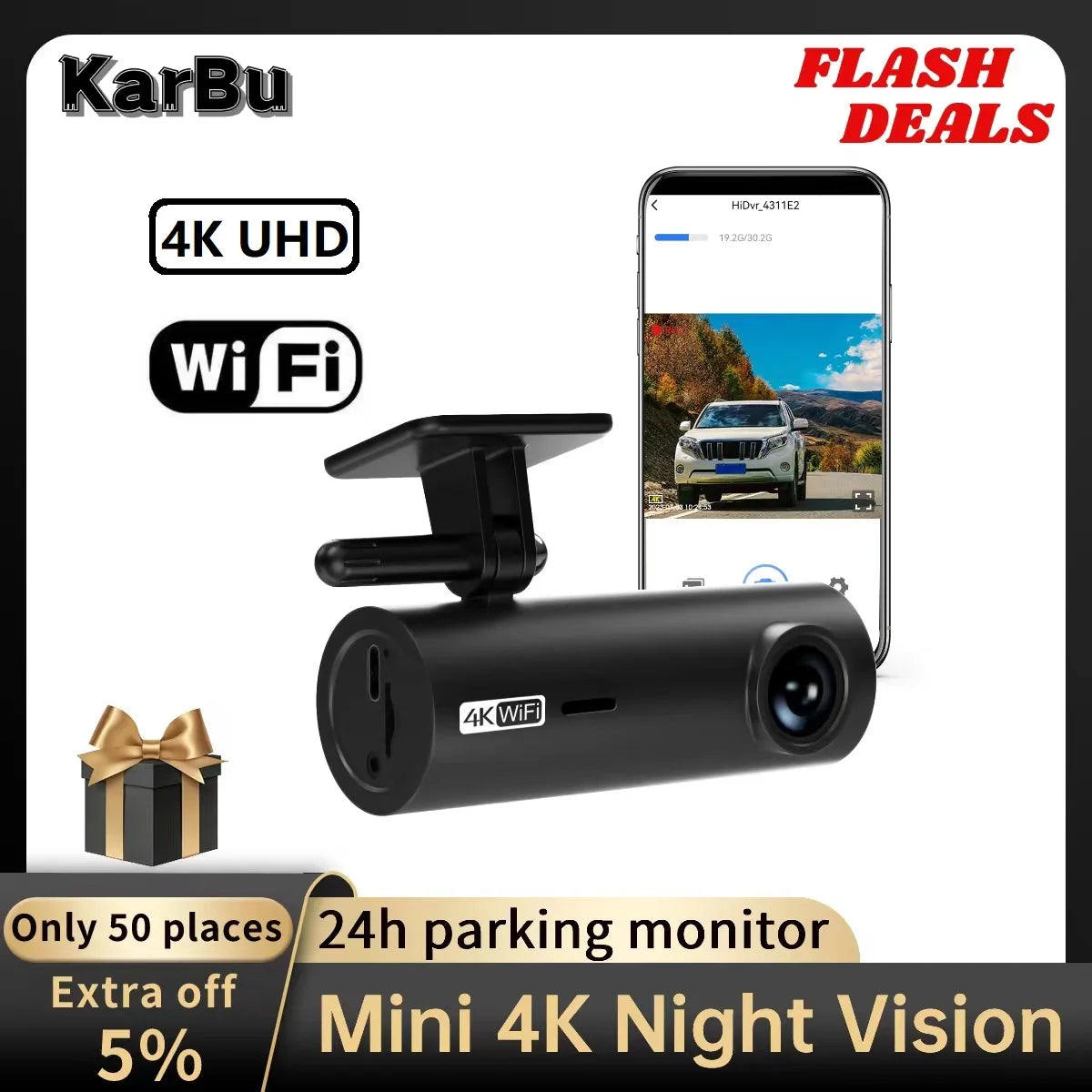 Dash Cam 4K Wifi Camera for Car Dashcam 24h Parking Monitor Dvr Para Coche Mini Kamera Samochodowa Rejestrator Video Registrator