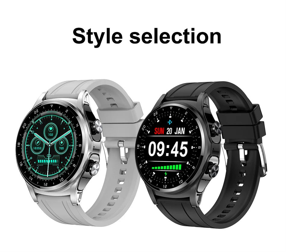 LIGE 2 in 1 Smartwatch Men 400mAh Battery Bluetooth Call With TWS Headset NFC Music Control 100+ Sport Mode Waterproof Watch Man