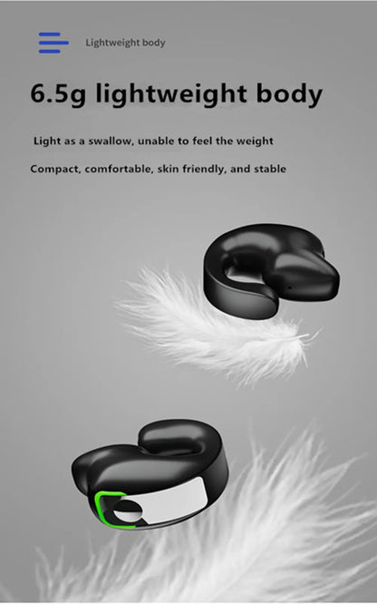 Ear-Clip Wireless Headsets TWS Bass Music Earring Bluetooth 5.3 Earphones Single Sport Headphone With Mic Touch Business Earbud