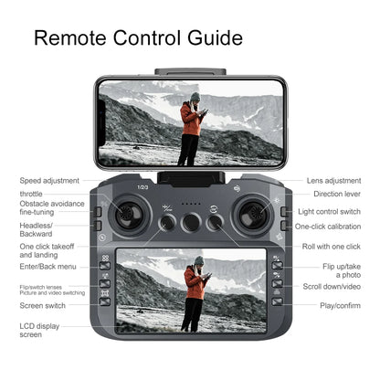 V156 MAX Drone 8K Camera HD With Screen Optical Flow Intelligent Obstacle Avoidance Foldable Brushless Motor Quadcopter Toy UAV