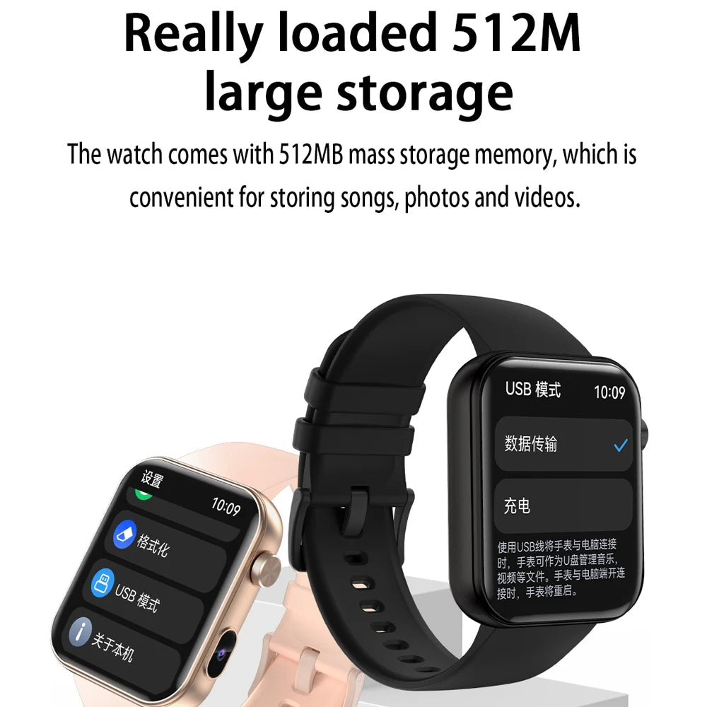 Smart Watch with Camera 32MB + 512MB Memory Multifunction Watch Men's Sports Bluetooth Call Smartwatch Android IOS