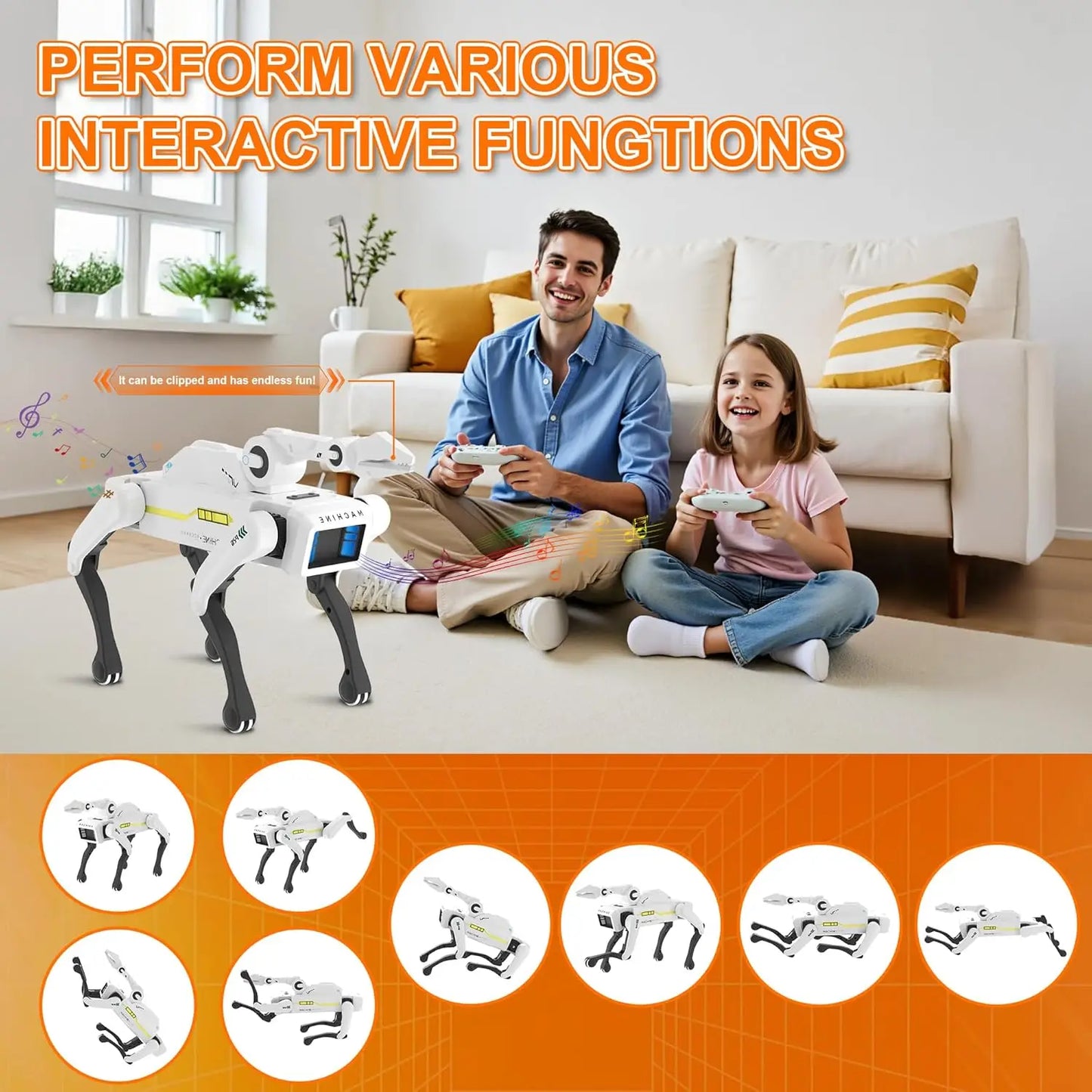 RC Mechanical Dog Multifunction Electric Intelligent Robot Dog with Turret Educational Toy Bionic Smart Robot Toy Gift ﻿