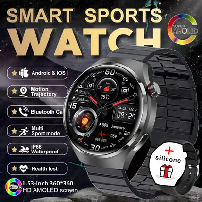 2025 New Watch 4 New Bluetooth Call Smartwatches Men 150+ Sports Mode Health Monitoring AI Voice Assistant Smart Watch IOS